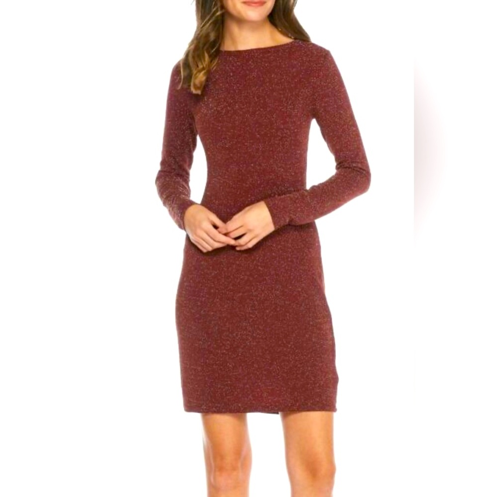 Michael Kors Merlot Gold Metallic Dress size L